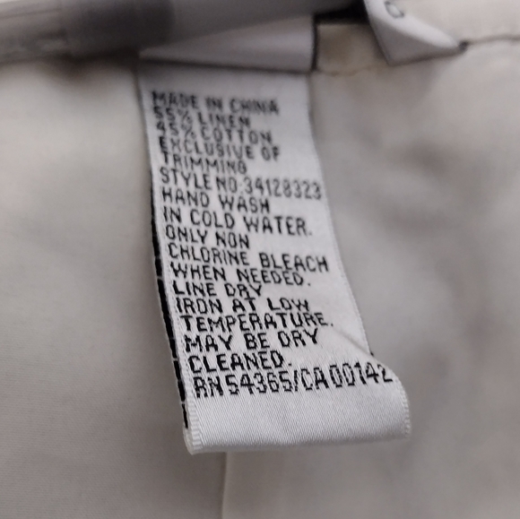 Peter Nygard Linen Blend Embroidered Floral Pleated Skirt Women's 8 Cream Retro - Picture 9 of 9